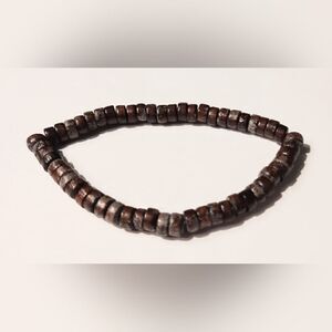Men's bracelet beaded beads brown new d49
